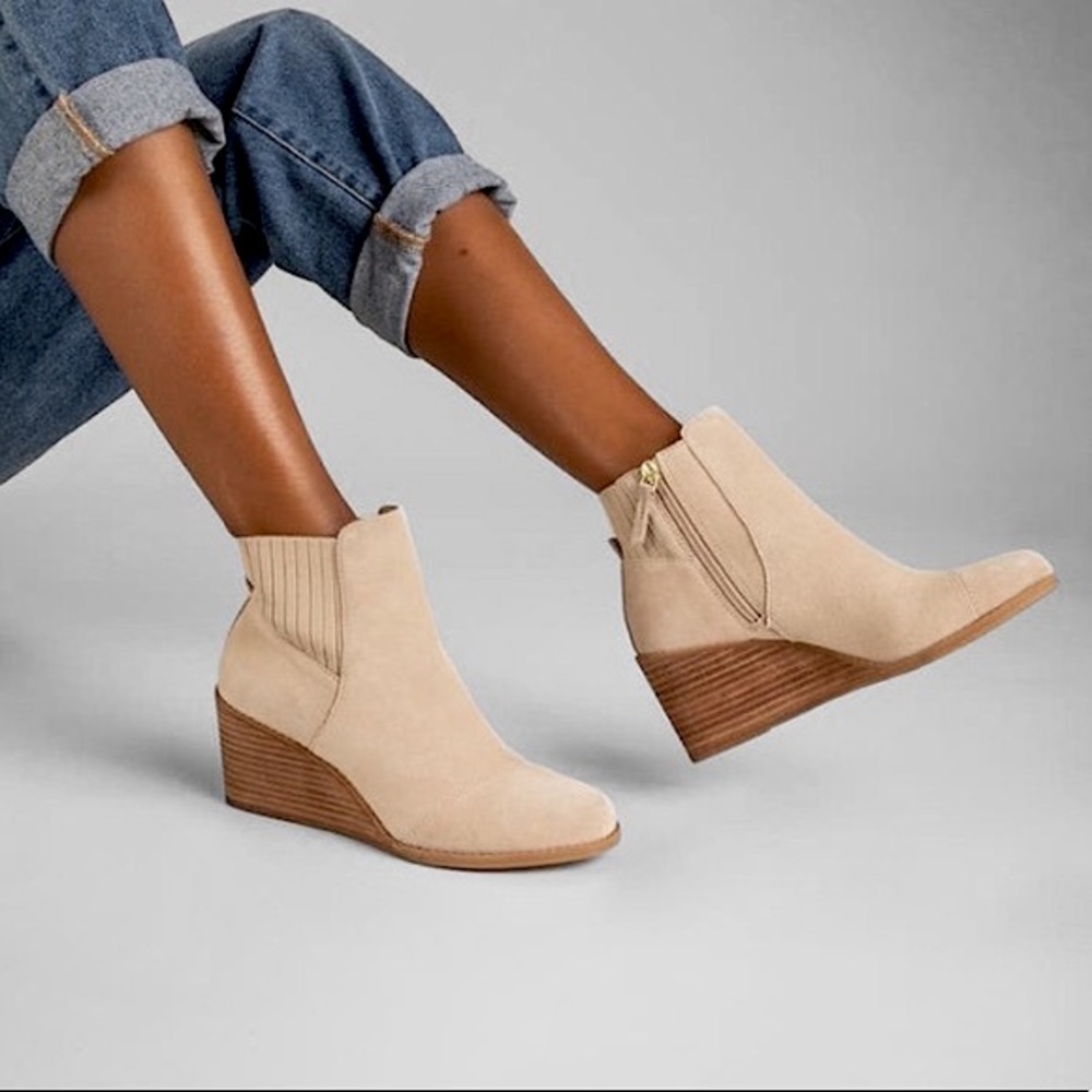 TOMS Suede Wedge Bootie - Picture 8 of 11